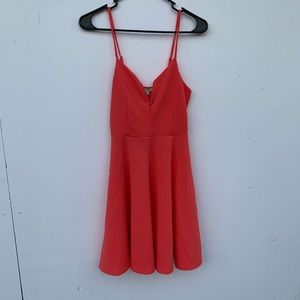 Bright pink mini dress